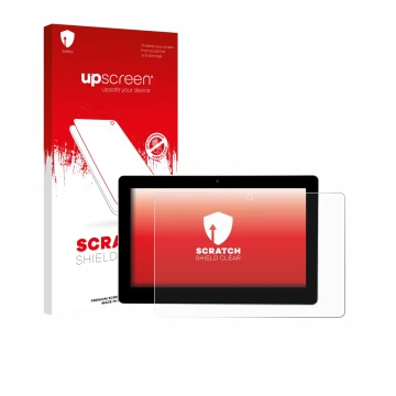 Parte frontale di una confezione del prodotto con il logo del marchio upscreen. Accanto è raffigurato il dispositivo Victron E