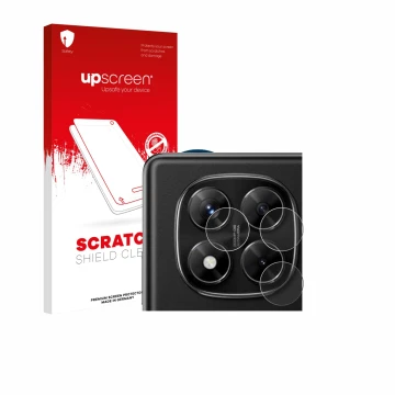 Parte frontale di una confezione del prodotto con il logo del marchio upscreen. Accanto è raffigurato il dispositivo Xiaomi Re