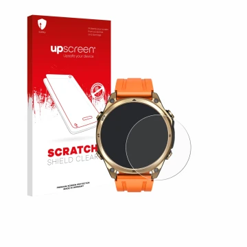 Parte frontale di una confezione del prodotto con il logo del marchio upscreen. Accanto è raffigurato il dispositivo Doogee An