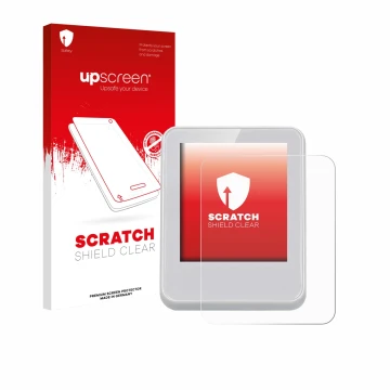 Parte frontale di una confezione del prodotto con il logo del marchio upscreen. Accanto è raffigurato il dispositivo Bresser C