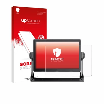 Parte frontale di una confezione del prodotto con il logo del marchio upscreen. Accanto è raffigurato il dispositivo Feelworld