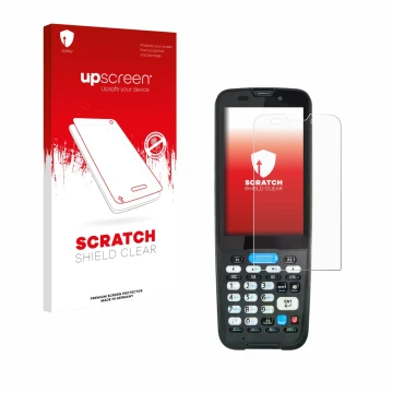 Parte frontale di una confezione del prodotto con il logo del marchio upscreen. Accanto è raffigurato il dispositivo Unitech H
