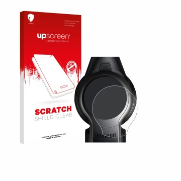 Parte frontale di una confezione del prodotto con il logo del marchio upscreen. Accanto è raffigurato il dispositivo MOVA S2 c
