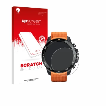 Parte frontale di una confezione del prodotto con il logo del marchio upscreen. Accanto è raffigurato il dispositivo Xiaomi Mi