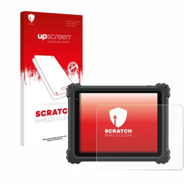 Parte frontale di una confezione del prodotto con il logo del marchio upscreen. Accanto è raffigurato il dispositivo Autel Max