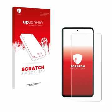 Parte frontale di una confezione del prodotto con il logo del marchio upscreen. Accanto è raffigurato il dispositivo Oppo A5 c