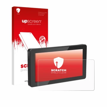 Parte frontale di una confezione del prodotto con il logo del marchio upscreen. Accanto è raffigurato il dispositivo Innovv N1