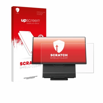 Parte frontale di una confezione del prodotto con il logo del marchio upscreen. Accanto è raffigurato il dispositivo Blackview