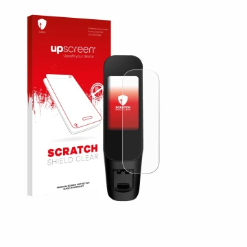 Parte frontale di una confezione del prodotto con il logo del marchio upscreen. Accanto è raffigurato il dispositivo Xiaomi El