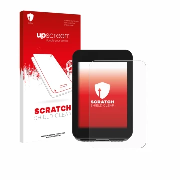 Parte frontale di una confezione del prodotto con il logo del marchio upscreen. Accanto è raffigurato il dispositivo Bikevee B