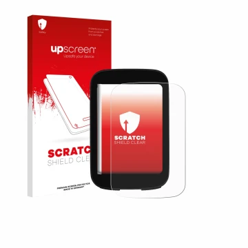 Parte frontale di una confezione del prodotto con il logo del marchio upscreen. Accanto è raffigurato il dispositivo Bikevee ‎