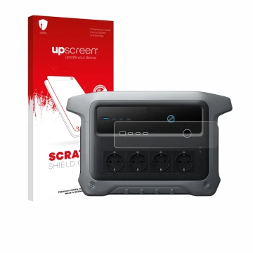 Parte frontale di una confezione del prodotto con il logo del marchio upscreen. Accanto è raffigurato il dispositivo Anker SOL