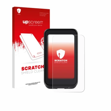 Parte frontale di una confezione del prodotto con il logo del marchio upscreen. Accanto è raffigurato il dispositivo igpsport 