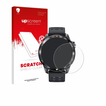 Parte frontale di una confezione del prodotto con il logo del marchio upscreen. Accanto è raffigurato il dispositivo Xiaomi Mi