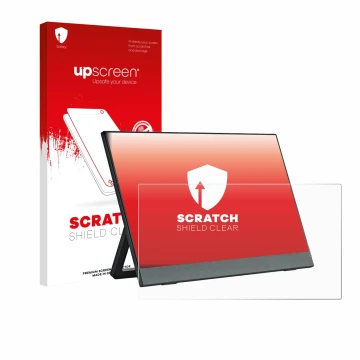 Parte frontale di una confezione del prodotto con il logo del marchio upscreen. Accanto è raffigurato il dispositivo Anmite A1