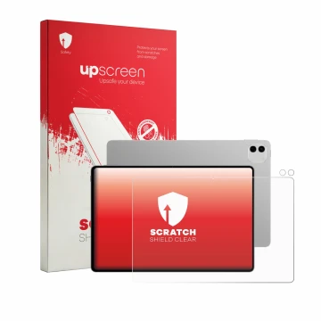 Parte frontale di una confezione del prodotto con il logo del marchio upscreen. Accanto è raffigurato il dispositivo Honor Mag