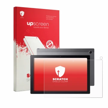 Parte frontale di una confezione del prodotto con il logo del marchio upscreen. Accanto è raffigurato il dispositivo Acer Chro