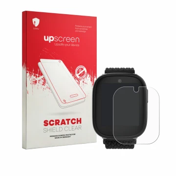 Parte frontale di una confezione del prodotto con il logo del marchio upscreen. Accanto è raffigurato il dispositivo Xplora X6