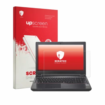 Parte frontale di una confezione del prodotto con il logo del marchio upscreen. Accanto è raffigurato il dispositivo Fujitsu C