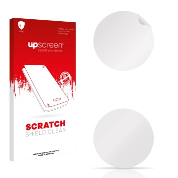 Parte frontale di una confezione del prodotto con il logo del marchio upscreen. Accanto si trova la protezione per lo schermo 