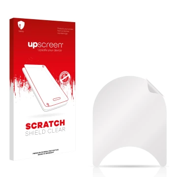 Parte frontale di una confezione del prodotto con il logo del marchio upscreen. Accanto si trova la protezione per lo schermo 