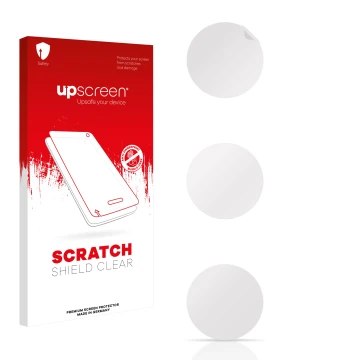 Parte frontale di una confezione del prodotto con il logo del marchio upscreen. Accanto si trova la protezione per lo schermo 