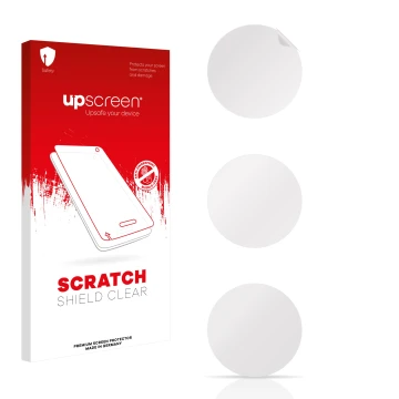 Parte frontale di una confezione del prodotto con il logo del marchio upscreen. Accanto si trova la protezione per lo schermo 