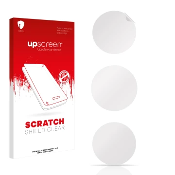 Parte frontale di una confezione del prodotto con il logo del marchio upscreen. Accanto si trova la protezione per lo schermo 