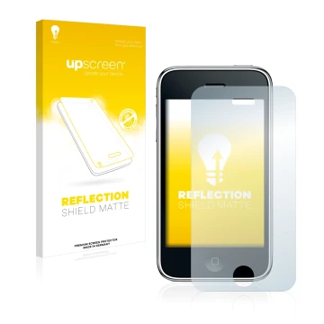 Parte frontale di una confezione del prodotto con il logo del marchio upscreen. Accanto è raffigurato il dispositivo Apple iPh