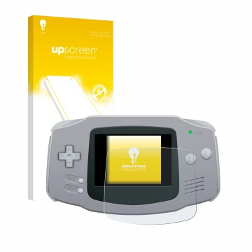Parte frontale di una confezione del prodotto con il logo del marchio upscreen. Accanto è raffigurato il dispositivo Nintendo 