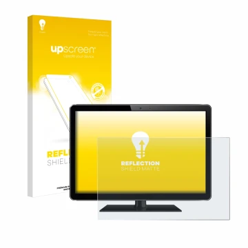Parte frontale di una confezione del prodotto con il logo del marchio upscreen. Accanto è raffigurato il dispositivo con la re