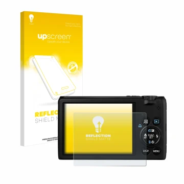 Parte frontale di una confezione del prodotto con il logo del marchio upscreen. Accanto è raffigurato il dispositivo Canon Pow