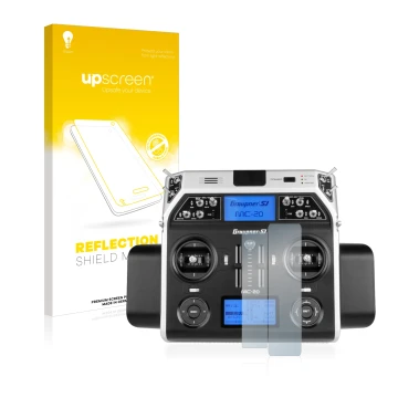 Parte frontale di una confezione del prodotto con il logo del marchio upscreen. Accanto è raffigurato il dispositivo Graupner 