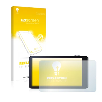 Parte frontale di una confezione del prodotto con il logo del marchio upscreen. Accanto è raffigurato il dispositivo Samsung G