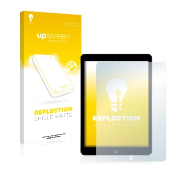 Parte frontale di una confezione del prodotto con il logo del marchio upscreen. Accanto è raffigurato il dispositivo Apple iPa