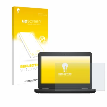 Parte frontale di una confezione del prodotto con il logo del marchio upscreen. Accanto è raffigurato il dispositivo Dell Lati