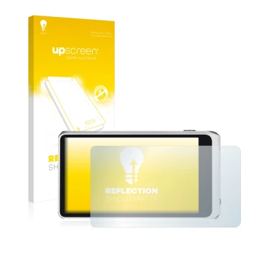 Parte frontale di una confezione del prodotto con il logo del marchio upscreen. Accanto è raffigurato il dispositivo Samsung G