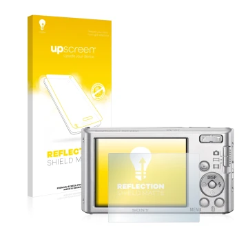 Parte frontale di una confezione del prodotto con il logo del marchio upscreen. Accanto è raffigurato il dispositivo Sony Cybe