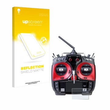 Parte frontale di una confezione del prodotto con il logo del marchio upscreen. Accanto è raffigurato il dispositivo Graupner 