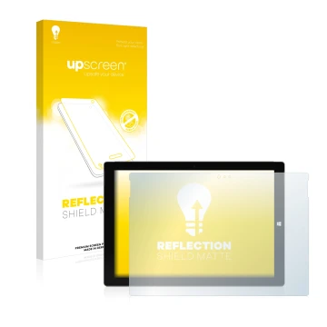 Parte frontale di una confezione del prodotto con il logo del marchio upscreen. Accanto è raffigurato il dispositivo Microsoft