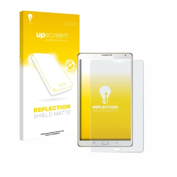 Parte frontale di una confezione del prodotto con il logo del marchio upscreen. Accanto è raffigurato il dispositivo Samsung G