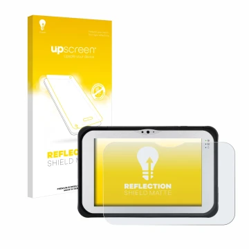 Parte frontale di una confezione del prodotto con il logo del marchio upscreen. Accanto è raffigurato il dispositivo Panasonic