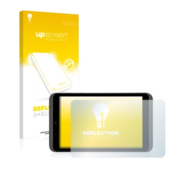 Parte frontale di una confezione del prodotto con il logo del marchio upscreen. Accanto è raffigurato il dispositivo Tesco hud