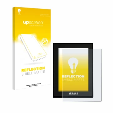 Parte frontale di una confezione del prodotto con il logo del marchio upscreen. Accanto è raffigurato il dispositivo Yamaha LC