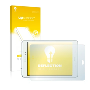 Parte frontale di una confezione del prodotto con il logo del marchio upscreen. Accanto è raffigurato il dispositivo Samsung G