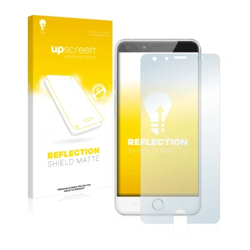 Parte frontale di una confezione del prodotto con il logo del marchio upscreen. Accanto è raffigurato il dispositivo Ulefone B