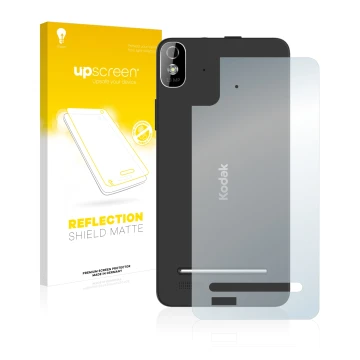 Parte frontale di una confezione del prodotto con il logo del marchio upscreen. Accanto è raffigurato il dispositivo Kodak IM5