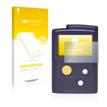 Parte frontale di una confezione del prodotto con il logo del marchio upscreen. Accanto è raffigurato il dispositivo Swissphon