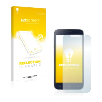 Parte frontale di una confezione del prodotto con il logo del marchio upscreen. Accanto è raffigurato il dispositivo Landvo L8