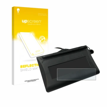 Parte frontale di una confezione del prodotto con il logo del marchio upscreen. Accanto è raffigurato il dispositivo Topaz T-L